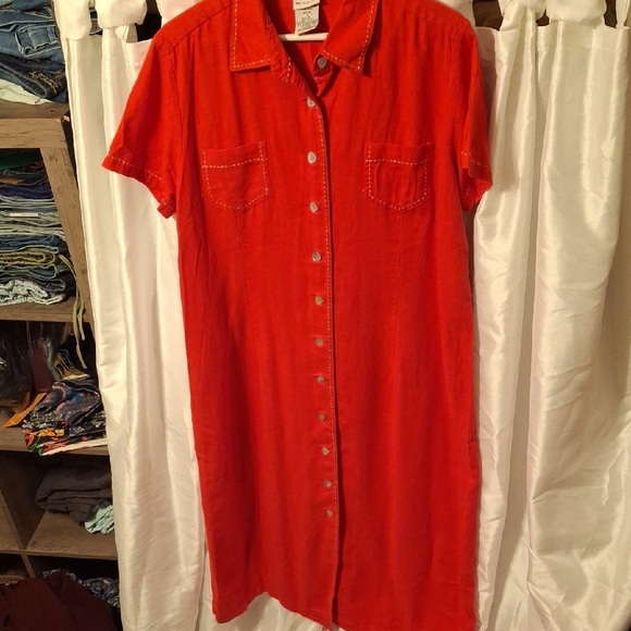 White Stag Vibrant Red  Dress Linen 18 - Picture 1 of 13